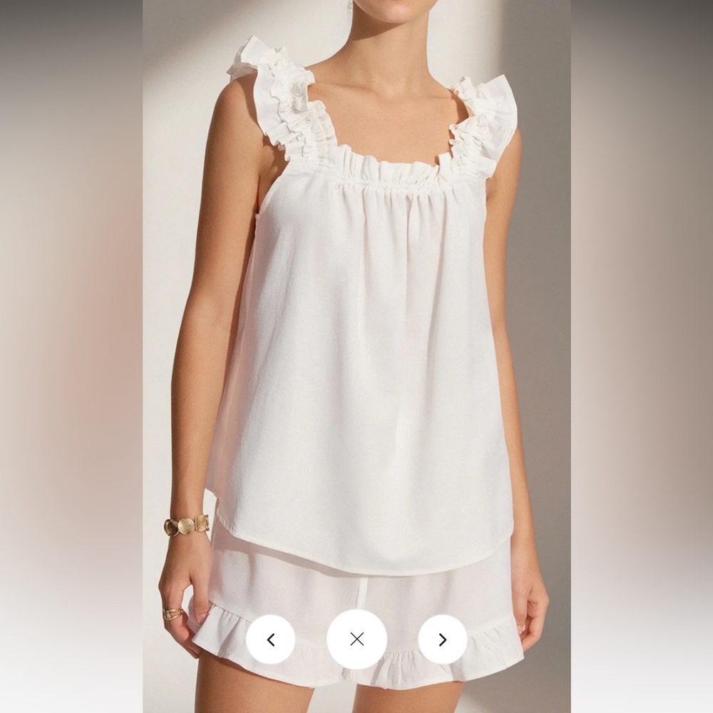 White Ruffle Matching Set